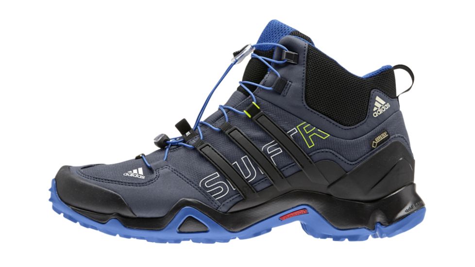 Adidas Terrex Swift R Mid GTX Hiking Boot - Mens-Grey/Black/Blue-Medium-10.5 US