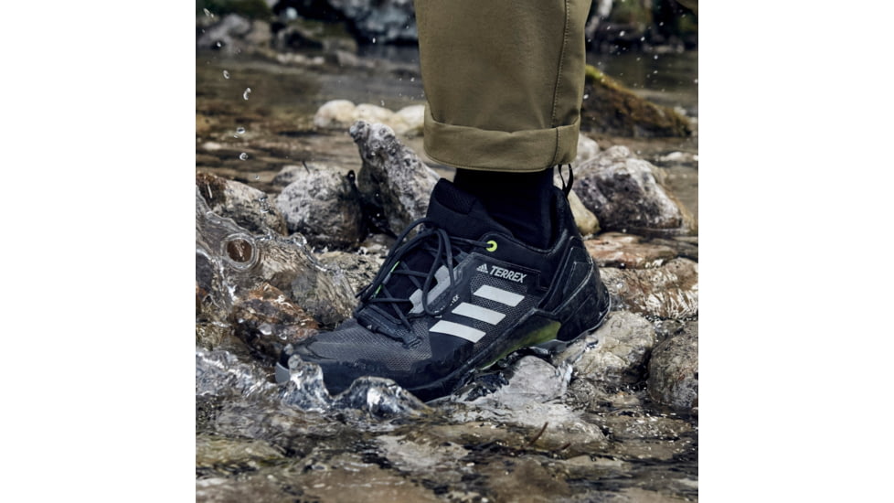 Adidas Terrex Swift R3 GTX Shoes - Men's, Core Black/Grey One/Solar Yellow, 9, FW2770-001-9