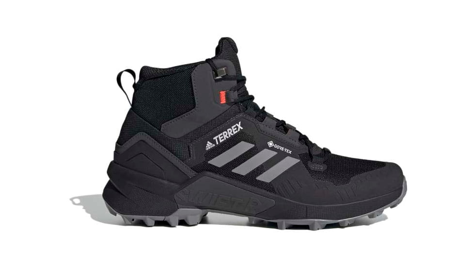 Adidas Terrex Swift R3 Mid GTX Hiking Shoes - Men's, Core Black/Grey Three/Solar Red, 10.5, FW2762-10.5