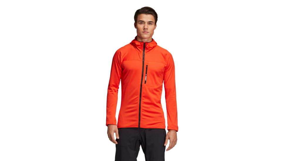 Adidas Terrex Tracerocker Hooded Fleece Jacket - Men's, Active Orange, Large, DT4115-L-820