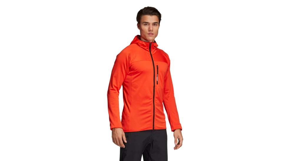 Adidas Terrex Tracerocker Hooded Fleece Jacket - Men's, Active Orange, Large, DT4115-L-820