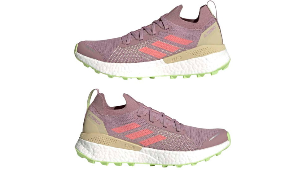 Adidas Terrex Two Ultra Primeblue Trail Running Shoes - Womens, Magic Mauve/Acid Red/Pulse Lime, 8.5, H03210-8.5