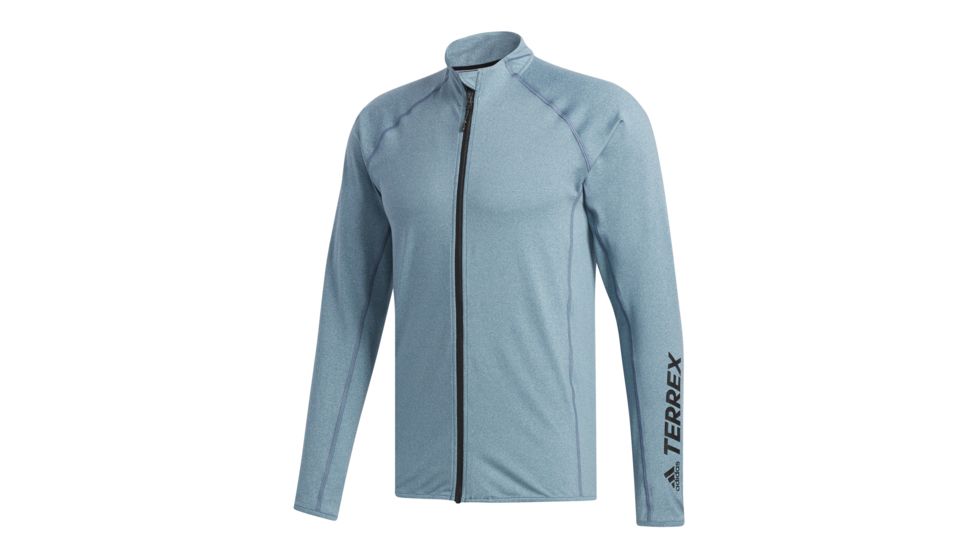 Adidas Terrex Voyager Men's Zip Long Sleeve Shirt, Petrol Night, 2XL, CG2423-2XL