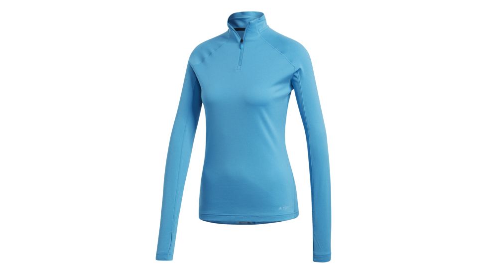 Adidas Terrex Tracerocker 1/2 Zip Jacket - Women's, Shock Cyan, DT4190-DEMO