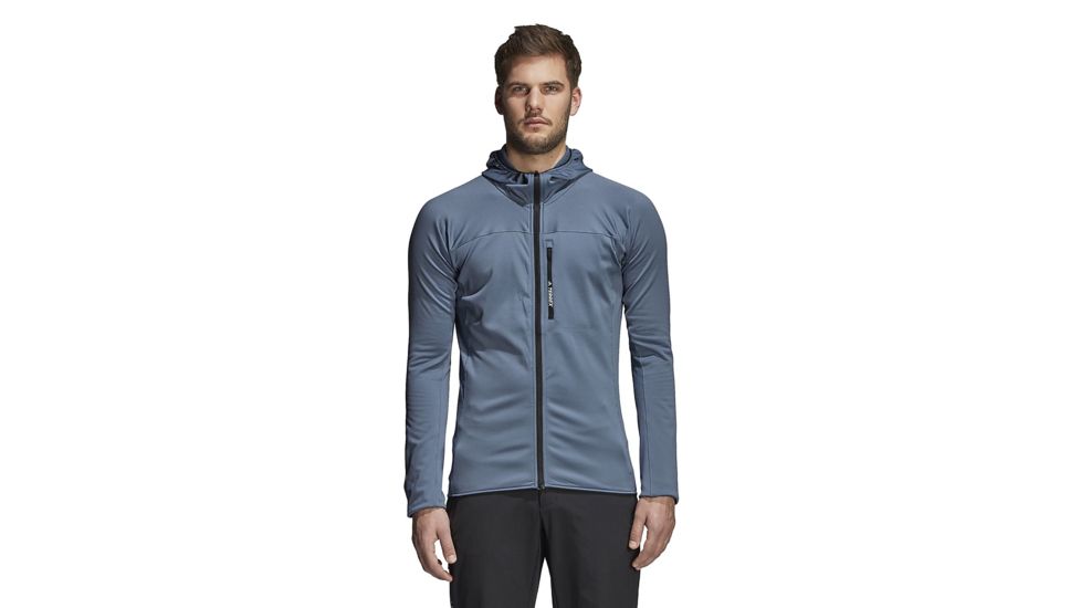 Adidas Terrex Tracerocker Hooded Fleece Jacket - Men's, Raw Steel, Small, CY8716-S