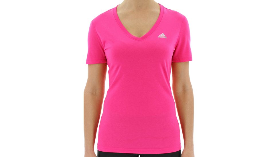 Adidas Terrex Ultimate Short Sleeve V-Neck - Women's-Shock Pink/Matte Silver-Small
