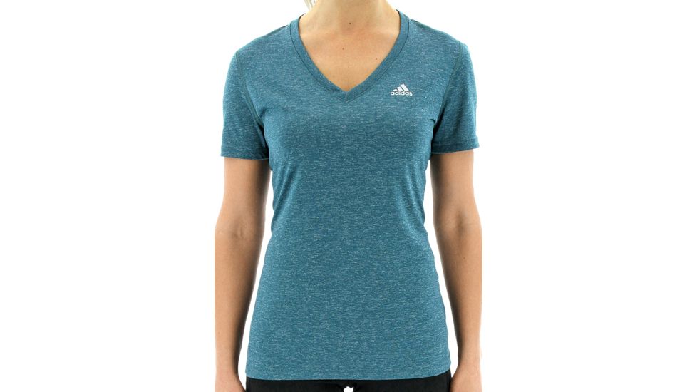 Adidas Terrex Ultimate Short Sleeve V-Neck - Women's-Tech Green/Matte Silver-X-Small