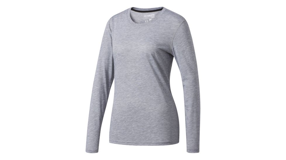Adidas Terrex Ultimate Women's Long Sleeve Tee, Medium Grey Heather/Black, Extra Small, BQ8582-XS