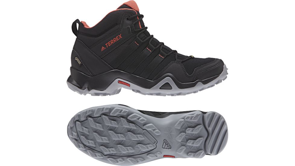 Adidas Terrex Women's Terrex AX2R Mid GTX Hiking Shoes, Black/Black/Trace Scarlet, 5 US, CM7661-5