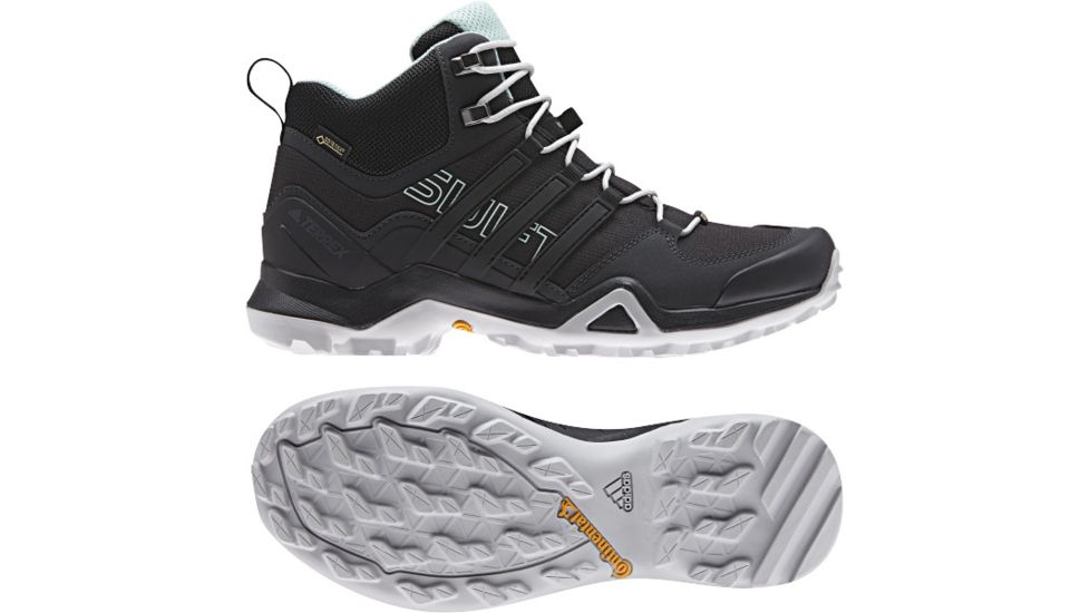 Adidas Terrex Women's Terrex Swift R2 Mid GTX Hiking Shoes, Black/Black/Ash Green, 5 US, CM7651-5