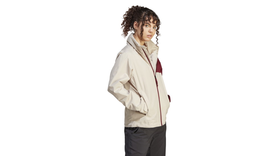 Adidas Terrex Multi Rain Rdy Two-Layer Rain Jacket - Womens, Wonder Beige/Shadow Red, Medium, IP3839-M