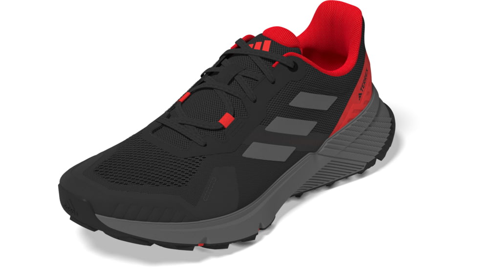 Adidas Terrex Soulstride Trail Running Shoes - Mens, Core Black/Grey Four/Solar Red, 6 US, IF5010-6