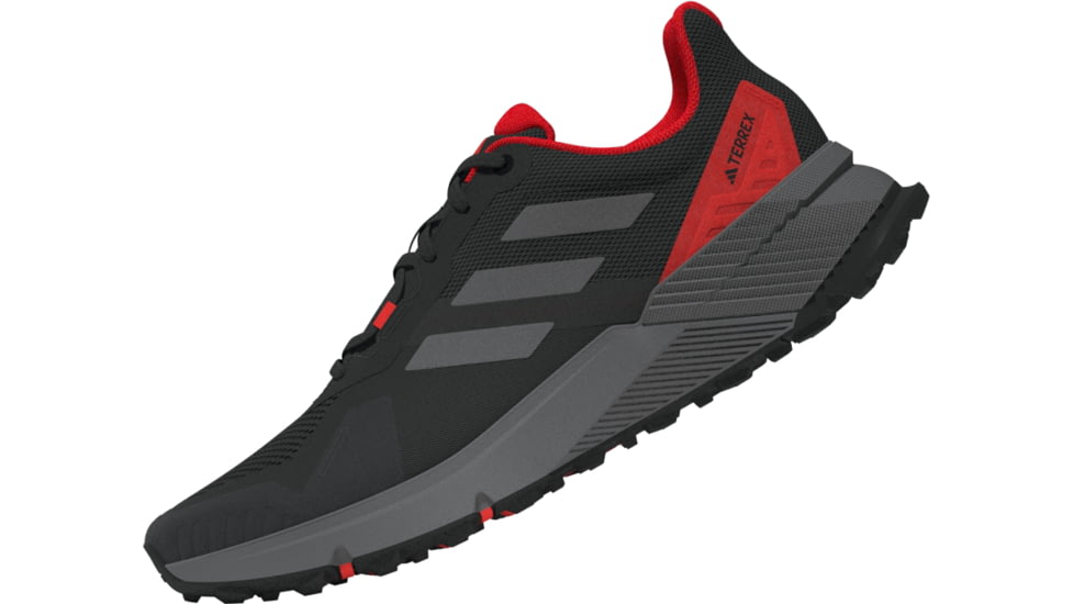 Adidas Terrex Soulstride Trail Running Shoes - Mens, Core Black/Grey Four/Solar Red, 6 US, IF5010-6