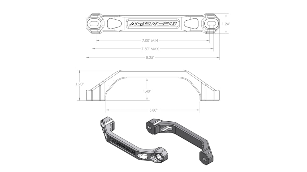 Agency 6 Billet Grab Handles, Pack of 2