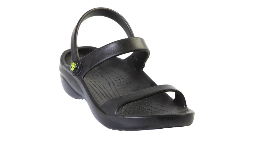 DAWGS Womens 3-Strap Sandals, Black, 11