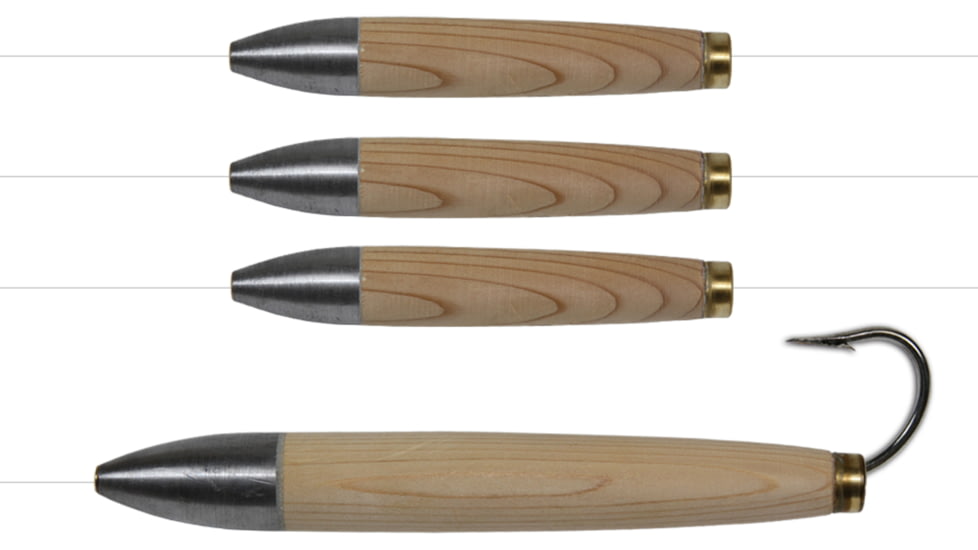 Ahi 6in + 4in Daisy Chain Cedar Plug - Natural 100lb Fluorocarbon, CP-604-N