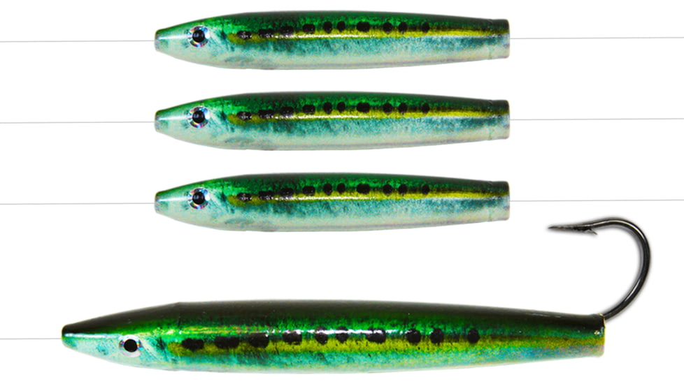 Ahi 6in Live Deception Daisy Chain Cedar Plug - Sardine 150lb Fluorocarbon, CP-604-SD