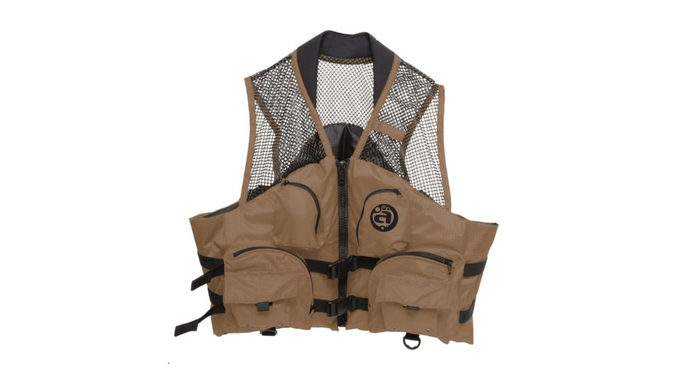 Airhead Deluxe Mesh Top Fishing Vest, Bark, Large/Extra Large, 12003-05-A-BA