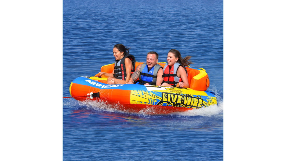 Airhead Live Wire Towable, 3 Person, Orange / Blue, AHLW-3