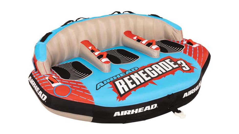 Airhead Renegade 3 Towable Kit w/ Rope &amp; Pump, Blue/Red/Black, 3 Person, AHRE-503