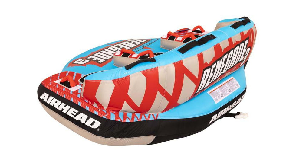 Airhead Renegade 3 Towable Kit w/ Rope &amp; Pump, Blue/Red/Black, 3 Person, AHRE-503