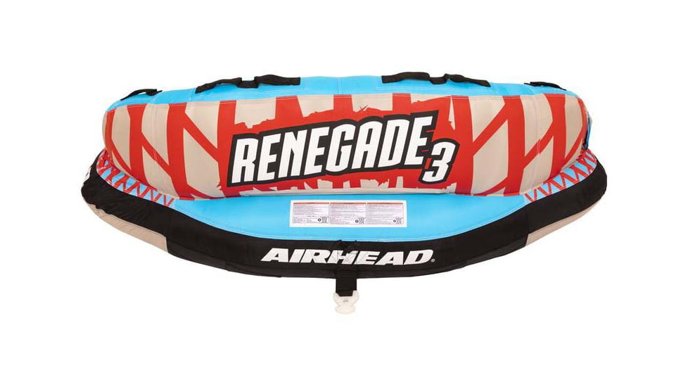 Airhead Renegade 3 Towable Kit w/ Rope &amp; Pump, Blue/Red/Black, 3 Person, AHRE-503