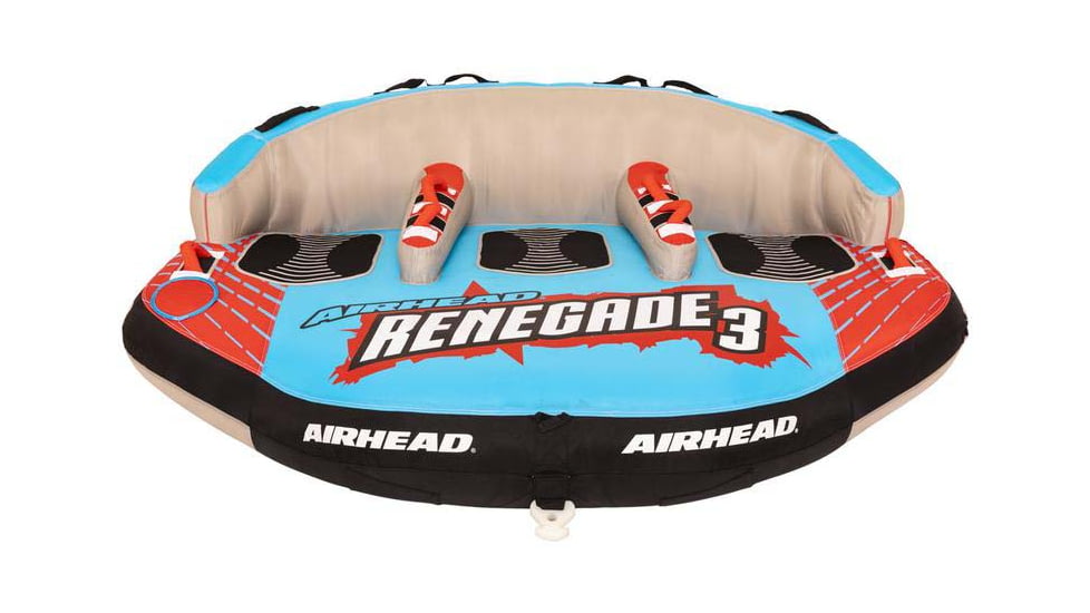 Airhead Renegade 3 Towable Kit w/ Rope &amp; Pump, Blue/Red/Black, 3 Person, AHRE-503