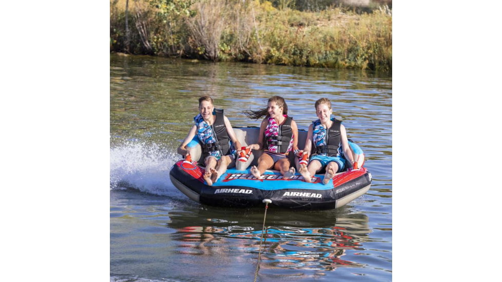Airhead Renegade 3 Towable Kit w/ Rope &amp; Pump, Blue/Red/Black, 3 Person, AHRE-503