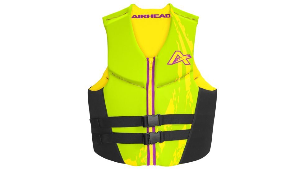 Airhead Swoosh Adult Life Vest – USCG-Approved Type III, Neolite Kwik-Dry Material, Size 3XL For Boating & Watersports