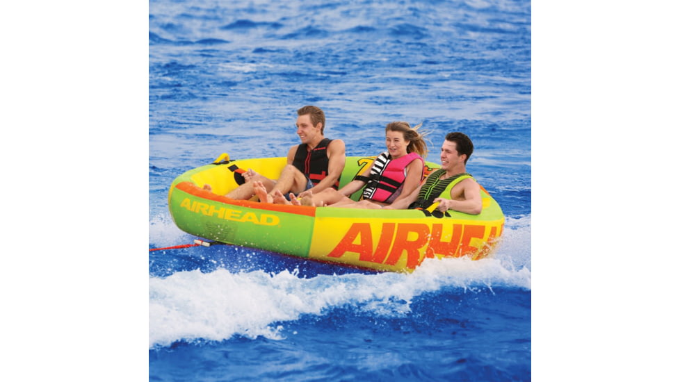 Airhead Throne Towable, 3 person, Green / Yellow, AHTN-3