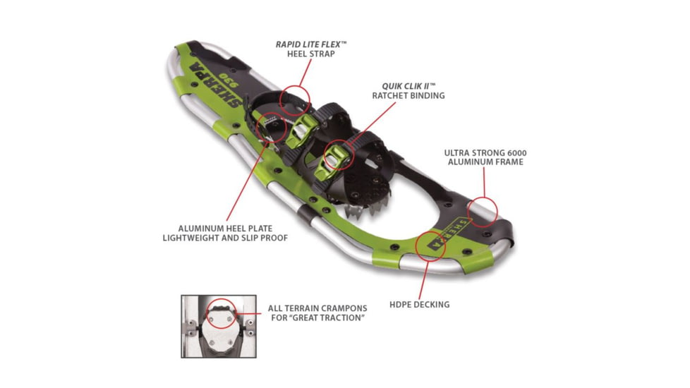 Airhead Yukon Charlies Sherpa Snowshoe Kit, 930, Silver/Green, 80-5017K