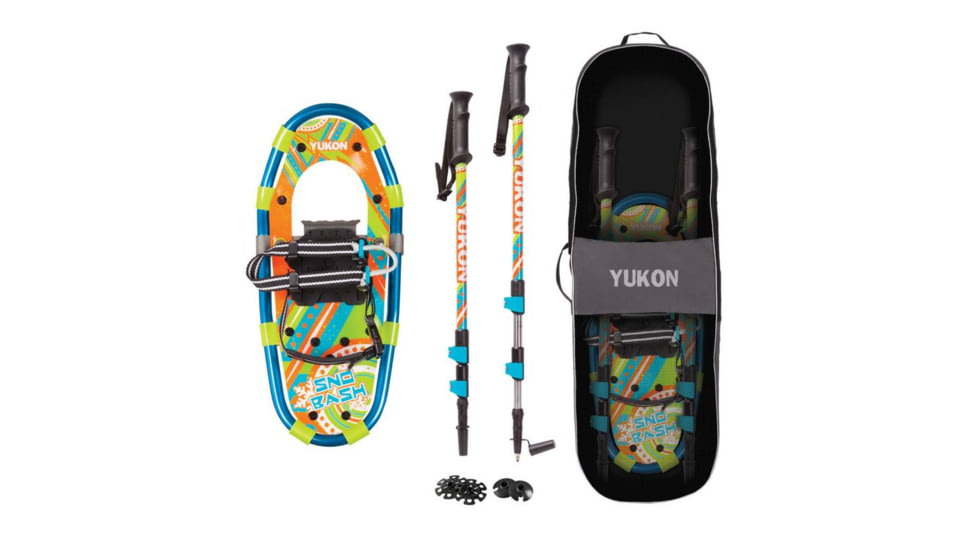 Airhead Yukon Charlies Sno-Bash Youth Aluminum Snowshoe Kit, Blue/Orange, 80-7006K