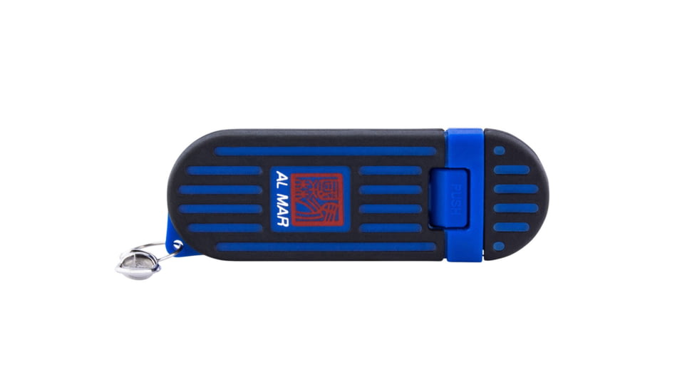Al Mar Knives 1.3 in Stinger Keychain Fixed Blade Knife, Blue/Black, AMK1001BKBL