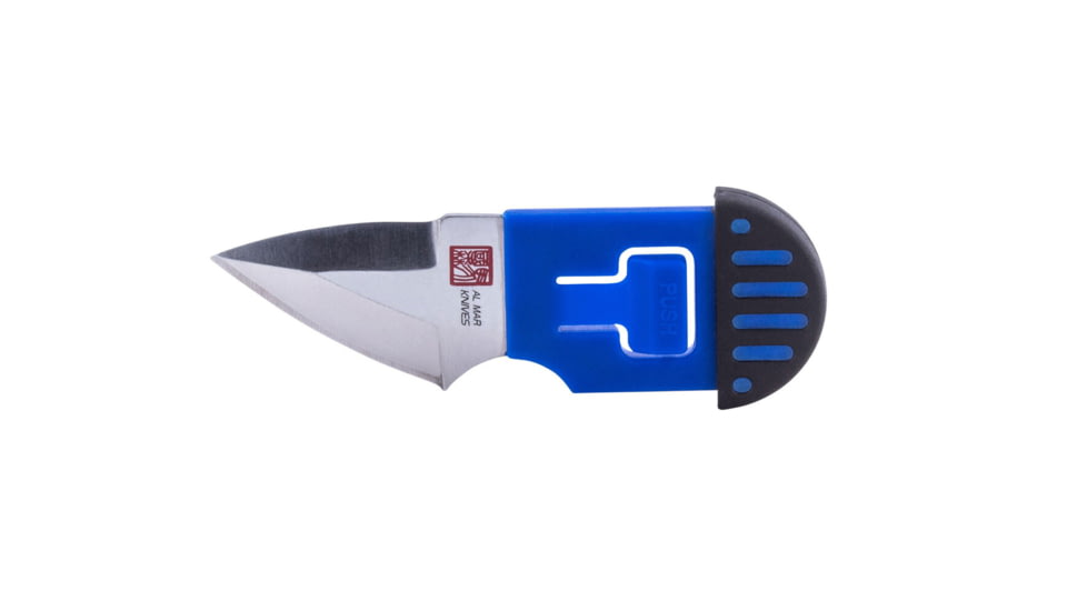 Al Mar Knives 1.3 in Stinger Keychain Fixed Blade Knife, Blue/Black, AMK1001BKBL