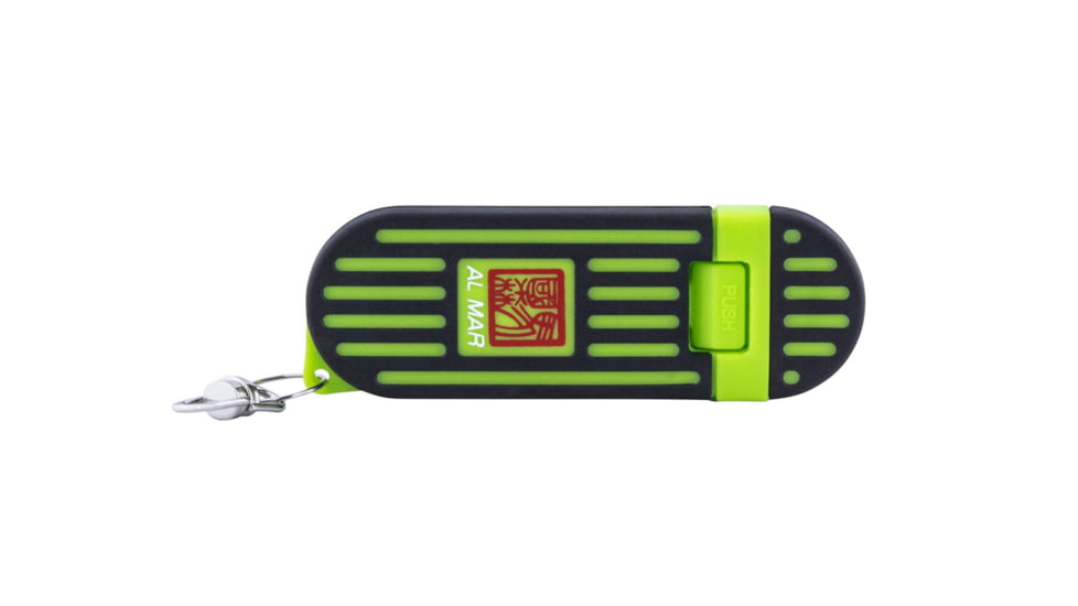 Al Mar Knives 1.3 in Stinger Keychain Fixed Blade Knife, Green/Black, AMK1001BKG
