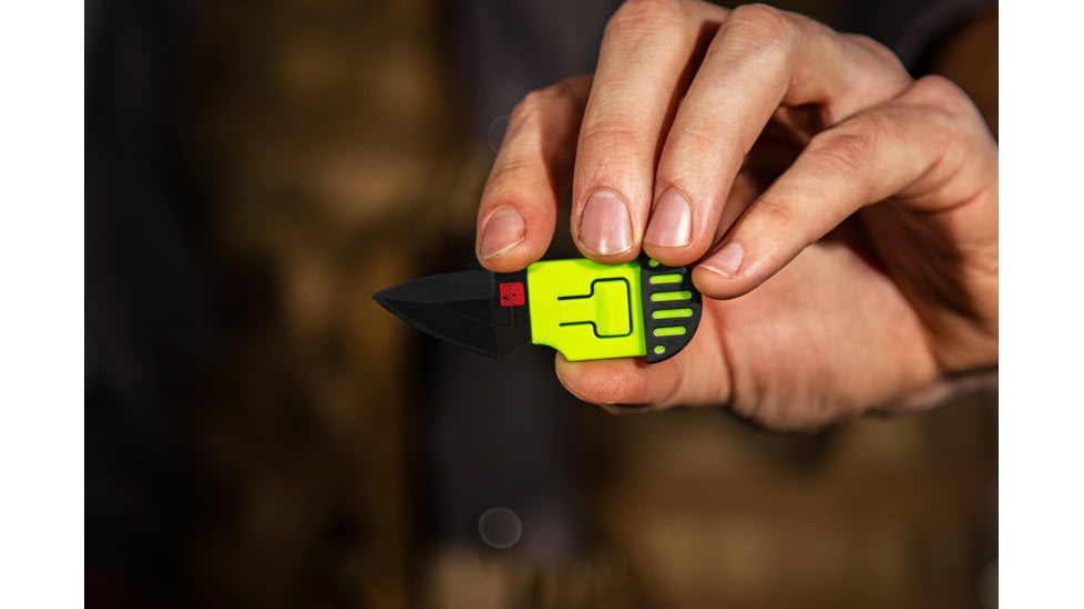 Al Mar Knives 1.3 in Stinger Keychain Fixed Blade Knife, Green/Black, AMK1001BKG