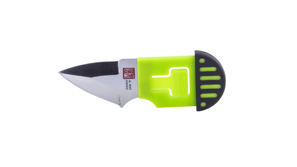 Al Mar Knives 1.3 in Stinger Keychain Fixed Blade Knife, Green/Black, AMK1001BKG