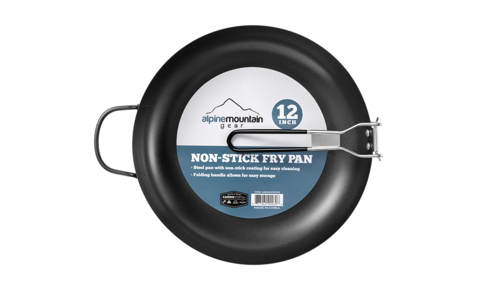 Alpine Mountain Gear 12in Non-Stick Fry Pan, Black, AMG12-FRYPN