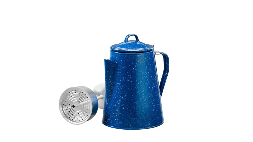 Alpine Mountain Gear 8 Cup Enamel Coffee Percolator, Blue, AMG8ENMPRC