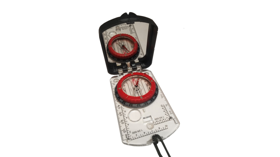 Alpine Mountain Gear Compass with Mirror and Adjustable Declination Tool, AMGCMP-25