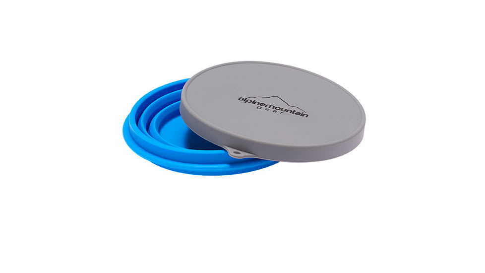 Alpine Mountain Gear Large Collapsible Silicone Container with Lid, Blue, AMGCSB-L