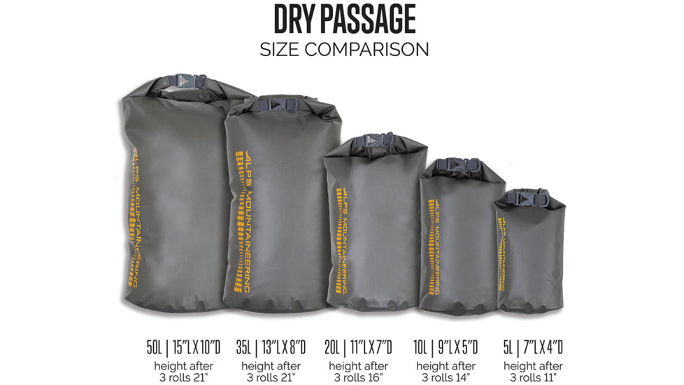 ALPS Mountaineering Dry Passage 20L, charcoal, 20L / 1220 cu in, 7364018