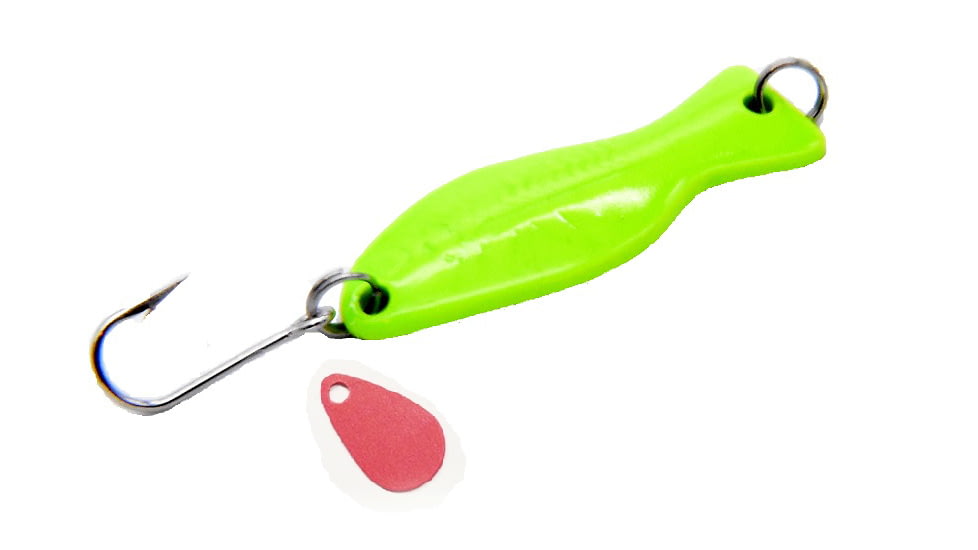 Als Goldfish Original Ice Jig 3/16 oz. 1-1/2in, Chartreuse Glow, I100-CHG