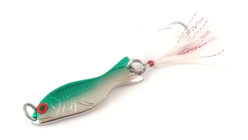 Als Goldfish Saltwater Series Goldfish with 3/0 Single Hook and Hackle Feather 2-3/4in, Neon Green, 3/4oz, G400-SNG