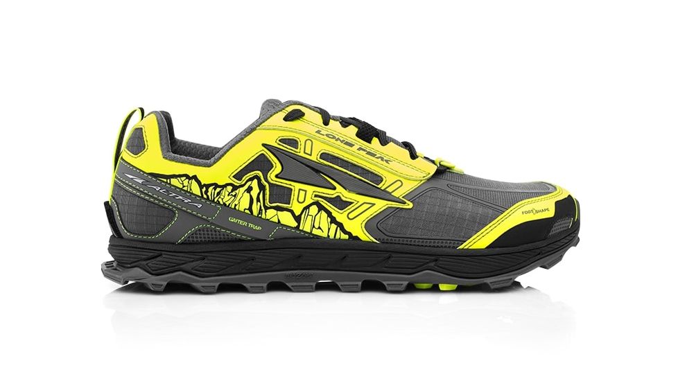 Altra Arrows Lone Peak 4 Trail Running Shoe - Mens, Gray/Yellow, 15 US, AFM1855F-22-150