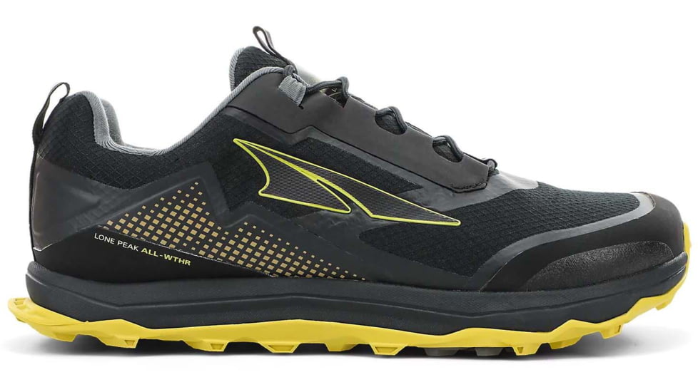 Altra Arrows Lone Peak All-Weather Low Shoes - Mens, Black/Yellow, 10, AL0A4VQG070-10-MED