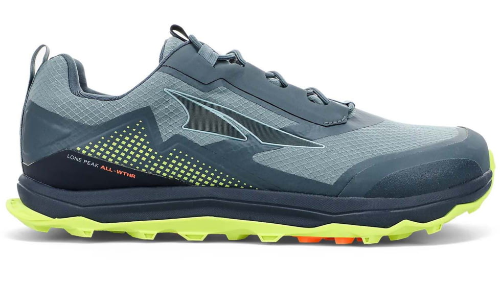 Altra Arrows Lone Peak All-Weather Low Shoes - Mens, Gray/Lime, 9, AL0A4VQG232-9-MED
