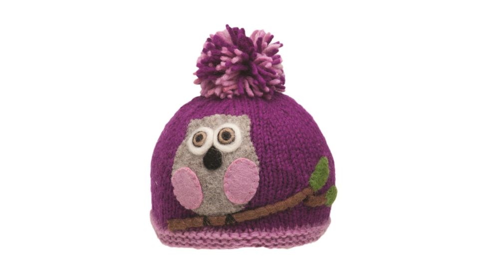 Ambler Owl Beanie - Girl's-Grape-S/M