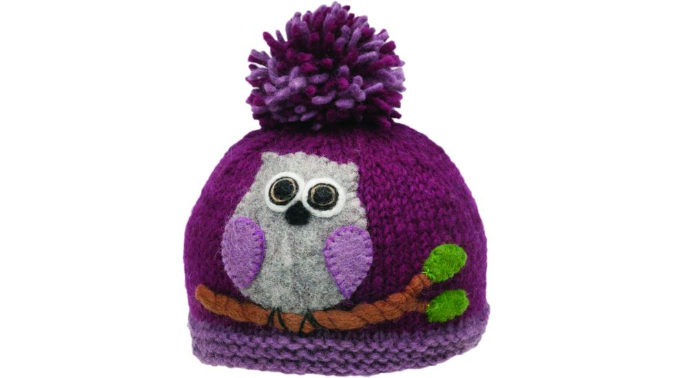 Ambler Owl Beanie - Girl's-Raspberry-S/M