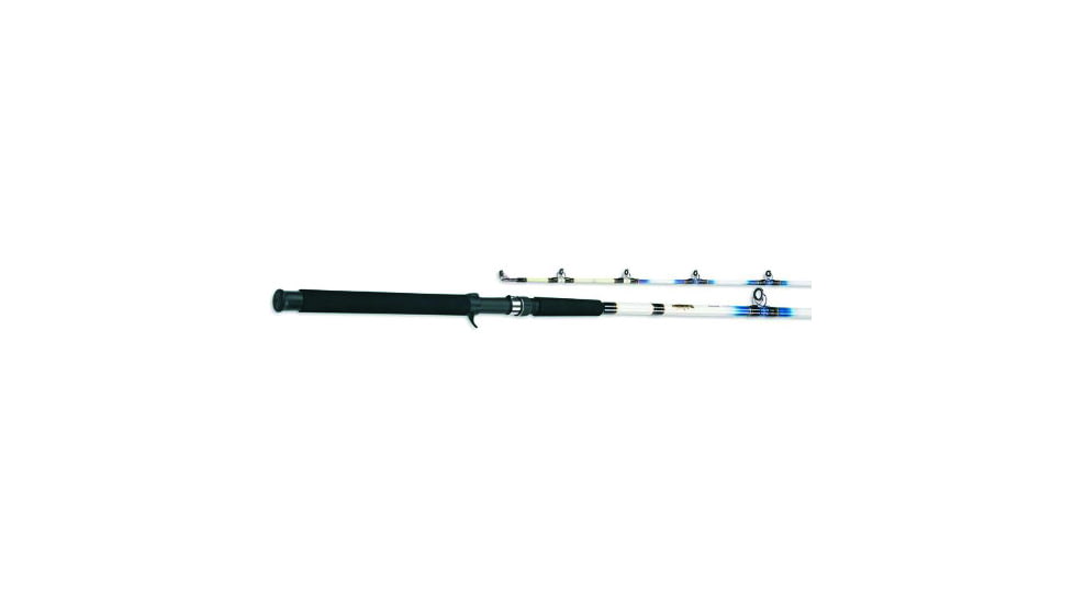 American Spirit Ong Classic Cast Rod, 2 Piece, Medium, 12lb - 25lb, 7 Guides + Tip, White/Blue, 8, ONG-828AB